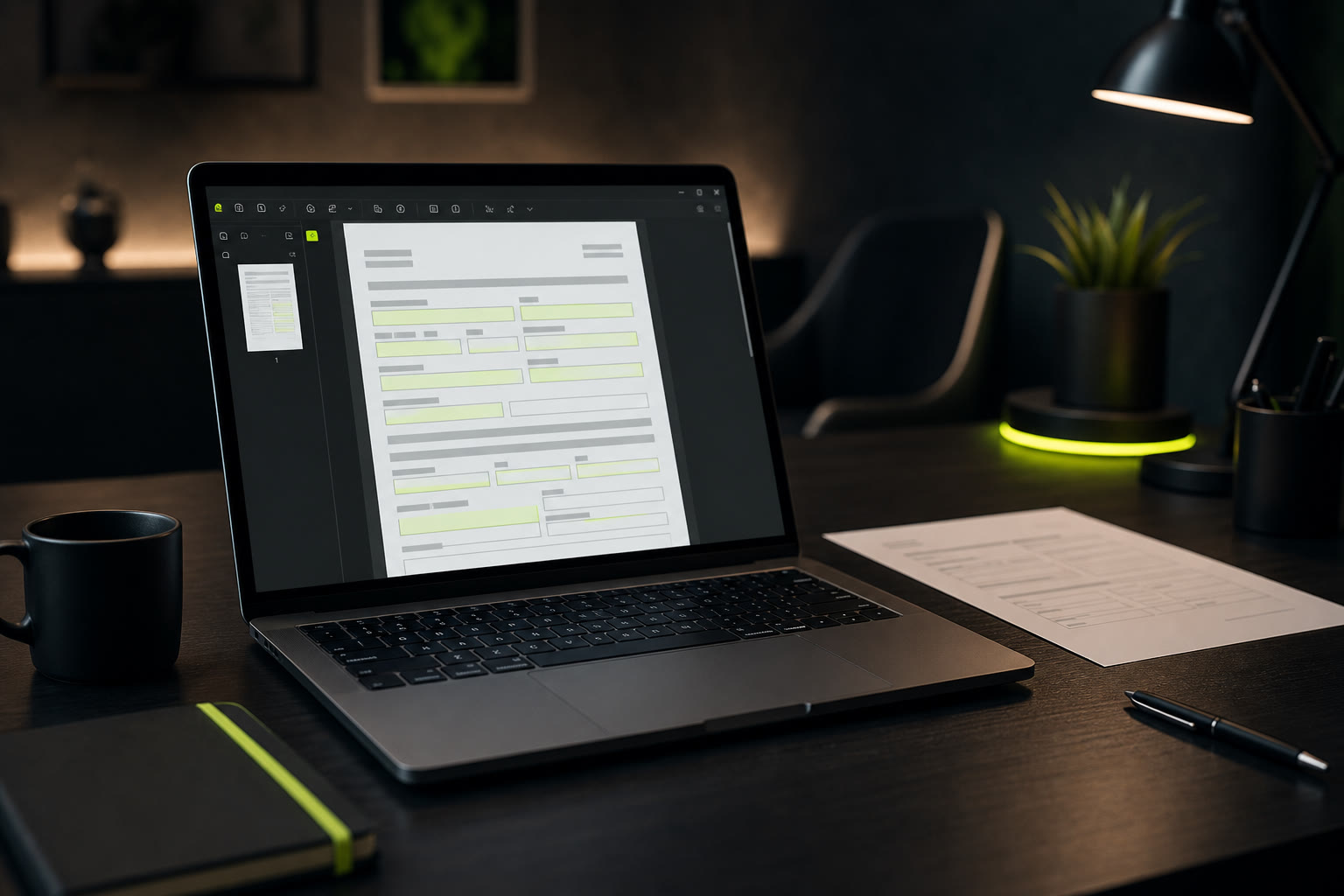 Digital desk with no printer — paperless form filling